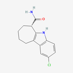 molecular formula C14H15ClN2O B1668616 (6S)-2-氯-5,6,7,8,9,10-六氢环庚[b]吲哚-6-甲酰胺 CAS No. 848193-72-6
