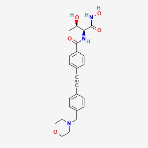 molecular formula C24H27N3O5 B1668622 N-{(1s,2r)-2-Hydroxy-1-[(Hydroxyamino)carbonyl]propyl}-4-{[4-(Morpholin-4-Ylmethyl)phenyl]ethynyl}benzamide CAS No. 728865-23-4