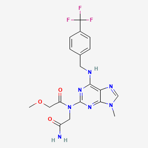 molecular formula C19H20F3N7O3 B1668623 CHIR-21208 CAS No. 206275-65-2