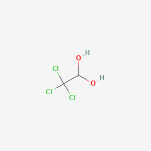molecular formula C2H3Cl3O2<br>Cl3CCH(OH)2<br>C2H3Cl3O2 B1668633 Chloral hydrate CAS No. 302-17-0