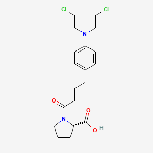molecular formula C19H26Cl2N2O3 B1668638 (2S)-1-[4-[4-[bis(2-chloroethyl)amino]phenyl]butanoyl]pyrrolidine-2-carboxylic acid CAS No. 81050-71-7