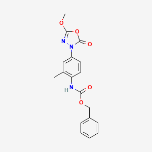 molecular formula C18H17N3O5 B1668648 Benzyl N-[4-(5-methoxy-2-oxo-1,3,4-oxadiazol-3-yl)-2-methylphenyl]carbamate CAS No. 359714-55-9