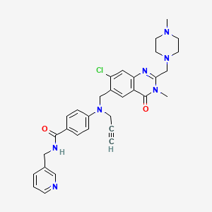 Benzamide, 4-(((7-chloro-3,4-dihydro-3-methyl-2-((4-methyl-1-piperazinyl)methyl)-4-oxo-6-quinazolinyl)methyl)-2-propyn-1-ylamino)-N-(3-pyridinylmethyl)-