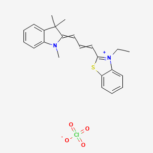 molecular formula C23H25ClN2O4S B1668673 3-Ethyl-2-[3-(1,3,3-trimethylindol-2-ylidene)prop-1-enyl]-1,3-benzothiazol-3-ium;perchlorate CAS No. 1508276-63-8
