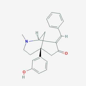molecular formula C22H23NO2 B1668674 (+)-1R,5R-(E)-8-Benzylidene-5-(3-hydroxyphenyl)-2-methylmorphan-7-one CAS No. 157752-20-0