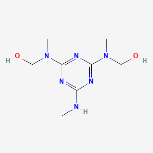 molecular formula C8H16N6O2 B1668677 Methanol, ((6-(methylamino)-1,3,5-triazine-2,4-diyl)bis(methylimino))bis- CAS No. 104880-54-8