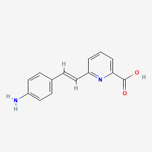 molecular formula C14H12N2O2 B1668679 6-(4-氨基苯乙烯基)吡啶甲酸 CAS No. 115453-99-1
