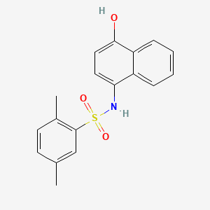 molecular formula C18H17NO3S B1668680 N-(4-hydroxynaphthalen-1-yl)-2,5-dimethylbenzenesulfonamide CAS No. 333311-00-5
