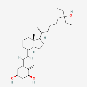 molecular formula C30H50O3 B1668682 1α,25-二羟基-26,27-二甲基-24a-同维他命 D3/1α,25-二羟基-26,27-二甲基-24a-同胆固醇 CAS No. 128312-71-0