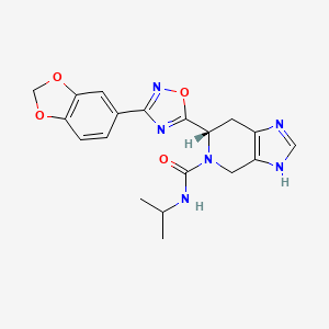 molecular formula C19H20N6O4 B1668688 (6S)-6-[3-(2H-1,3-Benzodioxol-5-yl)-1,2,4-oxadiazol-5-yl]-N-(propan-2-yl)-1H,4H,5H,6H,7H-imidazo[4,5-c]pyridine-5-carboxamide CAS No. 1212663-24-5