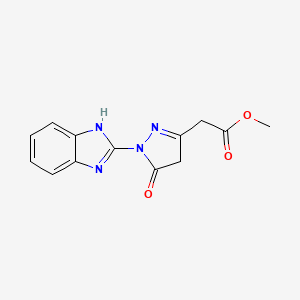 molecular formula C13H12N4O3 B1668690 methyl [1-(1H-benzimidazol-2-yl)-5-oxo-4,5-dihydro-1H-pyrazol-3-yl]acetate CAS No. 726201-10-1