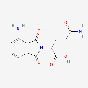molecular formula C13H13N3O5 B1668729 2H-Isoindole-2-acetic acid, 4-amino-alpha-(3-amino-3-oxopropyl)-1,3-dihydro-1,3-dioxo- CAS No. 2635-64-5