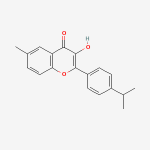 molecular formula C19H18O3 B1668733 3-Hydroxy-6-methyl-2-[4-(methylethyl)phenyl]chromen-4-one CAS No. 854005-84-8