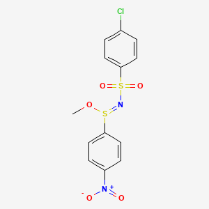 molecular formula C13H11ClN2O5S2 B1668735 (NE)-4-chloro-N-[methoxy-(4-nitrophenyl)-lambda4-sulfanylidene]benzenesulfonamide CAS No. 7134-19-2