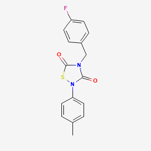 molecular formula C16H13FN2O2S B1668736 4-(4-Fluorobenzyl)-2-p-tolyl-1,2,4-thiadiazolidine-3,5-dione CAS No. 883050-24-6