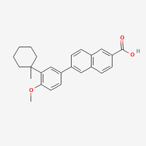 molecular formula C25H26O3 B1668751 6-(4-Methoxy-3-(1-methylcyclohexyl)phenyl)-2-naphthalenecarboxylic acid CAS No. 143984-56-9