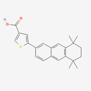 molecular formula C23H24O2S B1668752 5-(5,5,8,8-Tetramethyl-6,7-dihydroanthracen-2-yl)thiophene-3-carboxylic acid CAS No. 170355-37-0