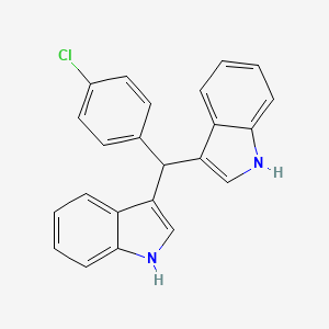 molecular formula C23H17ClN2 B1668760 3-[(4-氯苯基)-(1H-吲哚-3-基)甲基]-1H-吲哚 CAS No. 178946-89-9