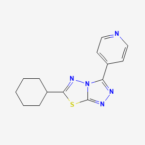 molecular formula C14H15N5S B1668763 6-环己基-3-(吡啶-4-基)-[1,2,4]三唑并[3,4-b][1,3,4]噻二唑 CAS No. 577983-92-7