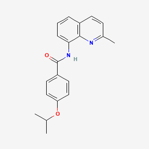 molecular formula C20H20N2O2 B1668764 4-isopropoxy-N-(2-methylquinolin-8-yl)benzamide CAS No. 892711-75-0