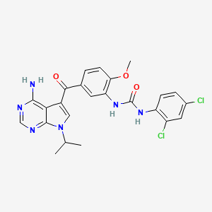 molecular formula C24H22Cl2N6O3 B1668770 CE-245677 CAS No. 717899-97-3