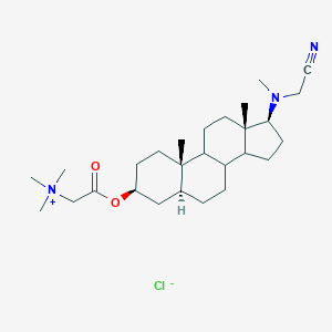 molecular formula C27H46ClN3O2 B166881 3-beta-Trimethylaminoacetyloxy-17-beta-(N-methyl-N-cyanomethylamino)-5-alpha-androstane HCl CAS No. 126054-44-2