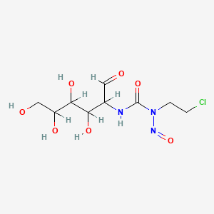 molecular formula C9H16ClN3O8 B1668840 D-Glucose, 2-((((2-chloroethyl)nitrosoamino)carbonyl)amino)-2-deoxy- CAS No. 54749-90-5