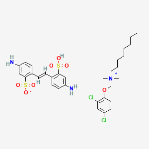 molecular formula C31H41Cl2N3O7S2 B1668845 5-Amino-2-[2-(4-amino-2-sulfophenyl)ethenyl]benzenesulfonate;(2,4-dichlorophenoxy)methyl-dimethyl-octylazanium CAS No. 7168-18-5