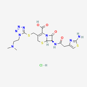 molecular formula C18H25Cl2N9O4S3 B1668865 Cefotiam dihydrochloride CAS No. 66309-69-1