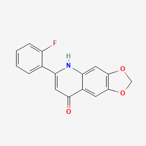 molecular formula C16H10FNO3 B1668891 6-(2-Fluorophenyl)[1,3]dioxolo[4,5-G]quinolin-8(5h)-One CAS No. 154554-41-3
