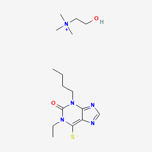 molecular formula C16H30N5O2S+ B1668902 Choline, compd. with 3-butyl-1-ethyl-6-thioxanthine CAS No. 97616-67-6
