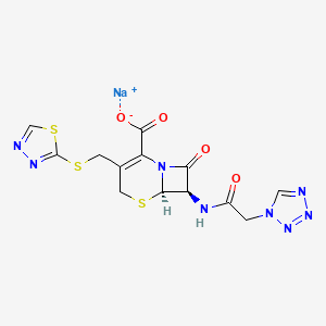 molecular formula C13H12N8NaO4S3 B1668910 CID 67337634 CAS No. 41136-22-5