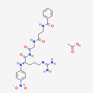 molecular formula C26H34N8O8 B1668915 Benzoyl-beta-alanyl-glycyl-arginine-4-nitroanilide acetate CAS No. 112283-16-6