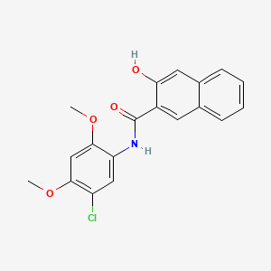 molecular formula C19H16ClNO4 B1668942 5'-Chloro-3-hydroxy-2',4'-dimethoxy-2-naphthanilide CAS No. 92-72-8