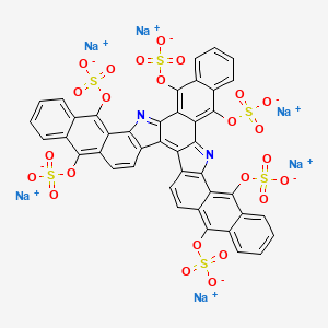 molecular formula C42H22N2Na6O24S64+ B1668954 Naphth(2',3':6,7)indolo(2,3-c)dinaphtho(2,3-a:2',3'-i)carbazole-5,10,15,17,22,24-hexol, hexakis(hydrogen sulfate) (ester), hexasodium salt CAS No. 23725-15-7
