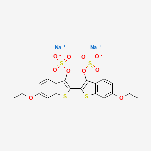 molecular formula C20H22N2Na2O10S4 B1668955 [2,2'-Bibenzo[b]thiophene]-3,3'-diol, 6,6'-diethoxy-, bis(hydrogen sulfate), disodium salt CAS No. 10126-87-1