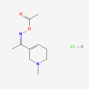 molecular formula C10H17ClN2O2 B1668965 1-(1,2,5,6-Tetrahydro-1-methyl-3-pyridinyl)ethanone-O-acetyloxime hydrochloride CAS No. 113590-49-1
