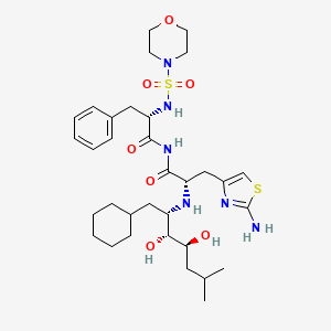 (2S)-N-[(2S)-3-(2-amino-1,3-thiazol-4-yl)-2-[[(2S,3R,4S)-1-cyclohexyl-3,4-dihydroxy-6-methylheptan-2-yl]amino]propanoyl]-2-(morpholin-4-ylsulfonylamino)-3-phenylpropanamide