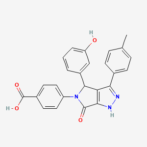4-[4-(3-Hydroxyphenyl)-3-(4-methylphenyl)-6-oxo-1,4-dihydropyrrolo[3,4-d]pyrazol-5-yl]benzoic acid