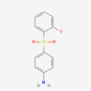 molecular formula C12H10FNO2S B1668995 Benzenamine, 4-[(2-fluorophenyl)sulfonyl]- CAS No. 1648-34-6