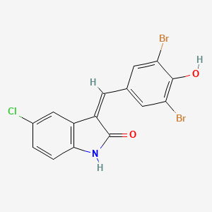 molecular formula C15H8Br2ClNO2 B1668997 5-Chloro-3-(3,5-dibromo-4-hydroxybenzylidene)indolin-2-one CAS No. 220904-99-4