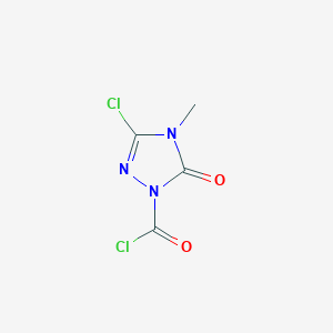 molecular formula C4H3Cl2N3O2 B166900 3-Chloro-4-methyl-5-oxo-4,5-dihydro-1H-1,2,4-triazole-1-carbonyl chloride CAS No. 134048-17-2