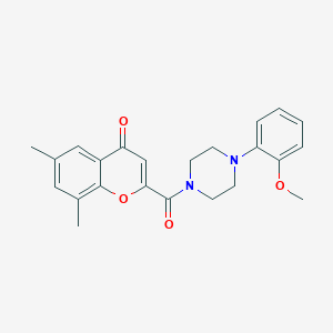 B1669001 2-{[4-(2-methoxyphenyl)piperazin-1-yl]carbonyl}-6,8-dimethyl-4H-chromen-4-one CAS No. 872869-34-6