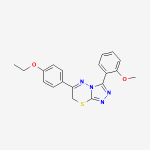 molecular formula C19H18N4O2S B1669005 6-(4-ethoxyphenyl)-3-(2-methoxyphenyl)-7H-[1,2,4]triazolo[3,4-b][1,3,4]thiadiazine CAS No. 578723-96-3