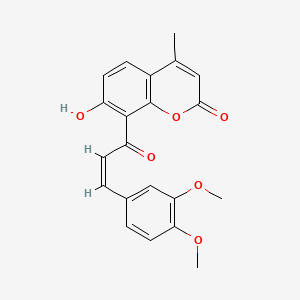 molecular formula C21H18O6 B1669006 8-[(Z)-3-(3,4-dimethoxyphenyl)prop-2-enoyl]-7-hydroxy-4-methylchromen-2-one CAS No. 1164457-99-1