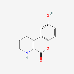 molecular formula C12H11NO3 B1669008 9-Hydroxy-1,2,3,4-tetrahydrochromeno[3,4-b]pyridin-5-one CAS No. 370586-05-3