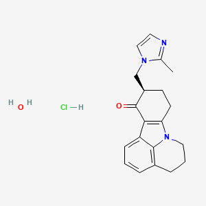 B1669025 (10R)-5,6,9,10-Tetrahydro-10((2-methylimidazol-1-yl)methyl)-4H-pyrido(3,2,1-jk)carbazol-11(8H)-one monohydrochloride, monohydrate CAS No. 209859-87-0