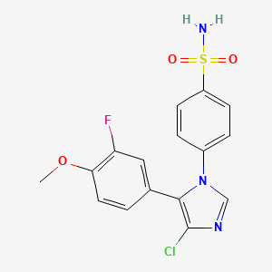 molecular formula C16H13ClFN3O3S B1669036 西咪替尼 CAS No. 265114-23-6