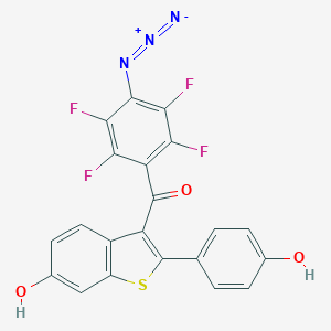 B166911 3-(4-Azido-2,3,5,6-tetrafluorobenzoyl)-6-hydroxy-2-(4-hydroxyphenyl)benzo(b)thiophene CAS No. 131589-59-8
