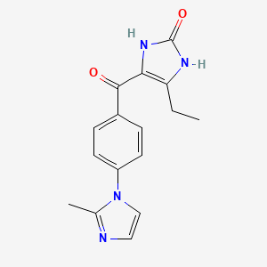 molecular formula C16H16N4O2 B1669125 4-Ethyl-1,3-dihydro-5-(4-(2-methyl-1H-imidazol-1-yl)benzoyl)-2H-imidazol-2-one CAS No. 101184-07-0